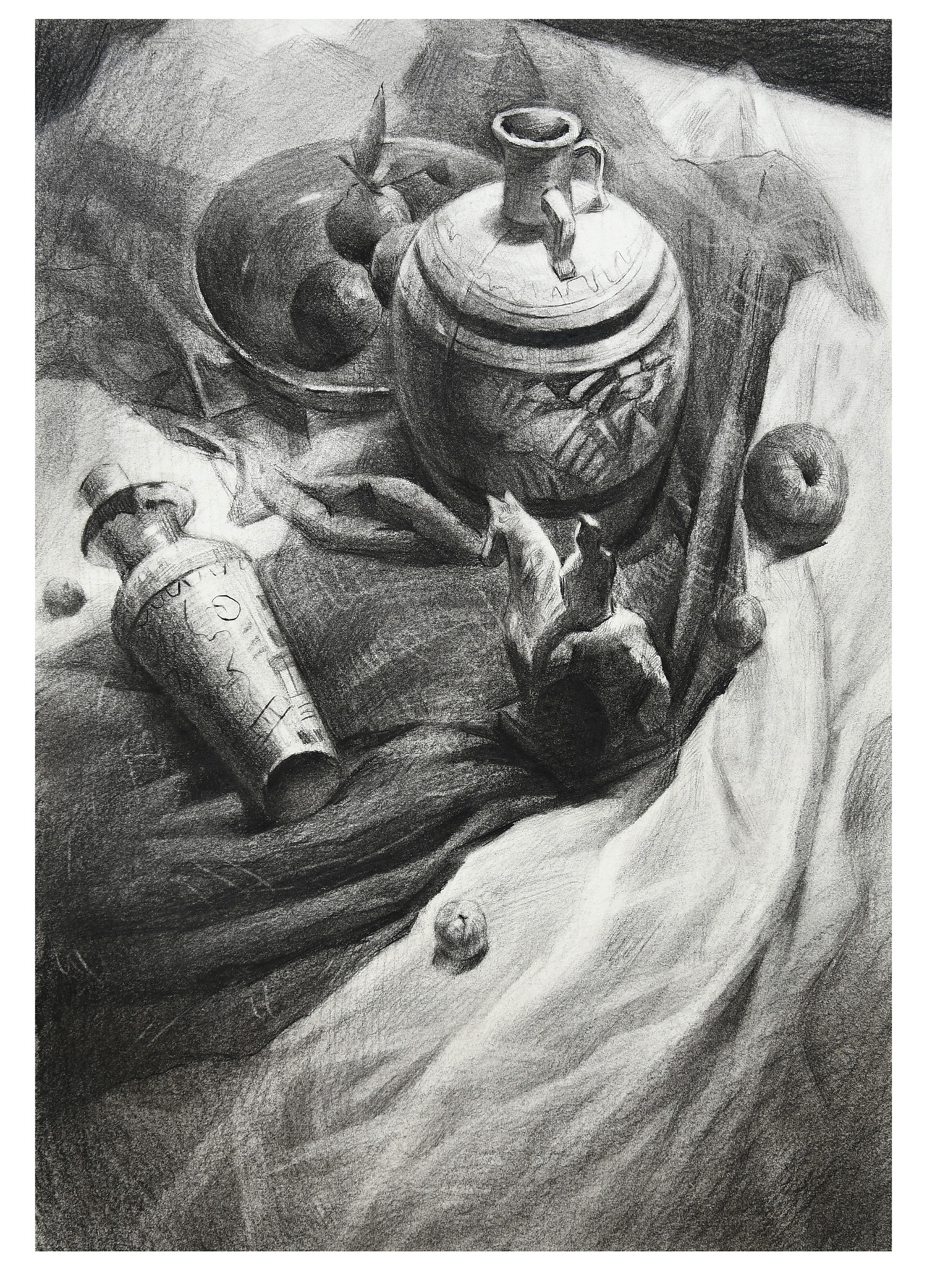 19.高二（10）班 郑蓉蓉《静物素描》.jpg